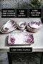 Petunia 15 Piece Ceramic Breakfast Cake Presentation Plate Set - 2