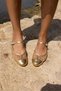 Petrov Women's Gold Flewet Detail Ballet Flats - 3