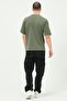 Men's Khaki Map Printed Oversize T-Shirt - 7