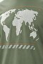 Men's Khaki Map Printed Oversize T-Shirt - 8