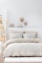 Talya Cream/Beige - Double 100% Organic Cotton Linen Duvet Cover Set