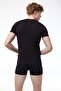 Men's Black V-Neck Short Sleeve Modal T-Shirt Body 032 - 3