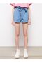 High Waist Paperbag Flat Pocket Detailed Paperbag Women's Jean Shorts - 3