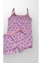 Girl's Cotton Hedgehog Pattern Printed Pink Athlete Boxer Set - 2