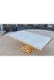 Antique - White Marble Pedestal Presentation Tray| 20x30cm| Footed| Gold|