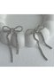 Zircon Stone DeTailed Minimal Trend Bow Earrings - 2