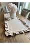 Aura Cotton Stain-Resistant Vintage Full Ruffle Beige Runner - 8