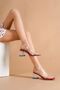 Red Skin Transparent Heeled Women's Slippers Nancy - 4
