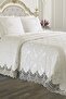 French Guipure Lace Dowry Piqué Bedspread Set Arus Cream