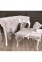 French Guipure Chenille Elite Living Room Set 5 Pieces Gray - 3