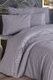 French Lace Patya Dowry Duvet Cover Set Gray