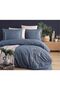 Belis Embroidered 100% Cotton Double Duvet Cover Set Indigo - 2