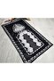Verna Süzene Embroidered Velvet Prayer Rug Black - 7