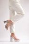 Jenny Women's Platform Heeled Shoes Silver Stone - 2