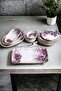 Petunia 15 Piece Ceramic Breakfast Cake Presentation Plate Set