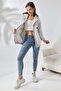 Hooded Oversize Sweatshirt with Raised Zipper 21618 Karmelanj