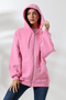 Hooded Oversize Sweatshirt with Raised Zipper 21618 Pink - 2