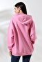 Hooded Oversize Sweatshirt with Raised Zipper 21618 Pink - 4