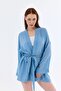 Women's Cotton Flam Blue Kimono - 5