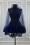 Navy Blue Henna Veil, Bridal Veil Set Groom Shoulder Cover Shawl Hand Rose 8 Piece Set - 2