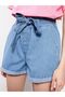 High Waist Paperbag Flat Pocket Detailed Paperbag Women's Jean Shorts - 5