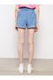 High Waist Paperbag Flat Pocket Detailed Paperbag Women's Jean Shorts - 4