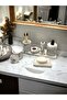 7-Piece Marble Series Bathroom Set, Liquid Soap Dispenser Toothbrush Holder Concrete Accessory Set - 3