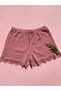 Corded Cotton 3-Piece Green-Blue-Dried Rose Color Women's Lacy Shorts – Panties - 2
