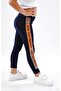 Girls' Leggings Cotton Lycra Long Leggings Navy Blue
