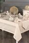 Corvver 26 Piece Carefree Tablecloth Set Beige
