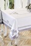 Tulip Printed Rectangular Tablecloth Silver - 3