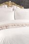 French Lace Suzan Dowry Duvet Cover Set Cream Cappucino