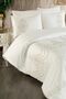 Calina Embroidered 100% Cotton Double Duvet Cover Set Cappucino