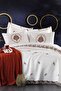 French Guipure Embroidered Alya Blanket Bridal Set Cream Brown