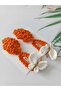 Orange Braided Hair Accessory Niche Handmade 4- Snap Button Hair Clip Set