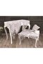 French Guipure Chenille Elite Living Room Set 5 Pieces Gray - 2