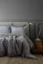 Antica Gray Double Blanket 100% Cotton Duvet Cover Set