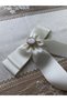 Women's Mother-of-Pearl Stone Embellished Grosgen Ribbon Bow Automatic Hair Clip - 3