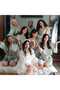 Mint Green 8 Pieces Bridesmaid Printed Bridesmaid Dressing Gown - 3