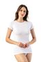 Cotton Lycra Short Sleeve Round Neck 2 Pieces Black and White Women's Body T-Shirt - 6