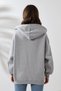 Hooded Oversize Sweatshirt with Raised Zipper 21618 Gri̇melanj - 4