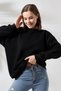 Raised Crew Neck Oversize Sweatshirt 21620 Black - 2