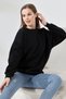 Raised Crew Neck Oversize Sweatshirt 21620 Black - 3