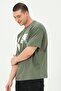 Men's Khaki Map Printed Oversize T-Shirt - 4