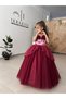Girl's Princess Dress, Girl's Evening Dress, Plum Dress - 3