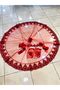 Red Henna Veil, Bridal Veil Set Groom Shoulder Cover Shawl Hand Rose 8 Piece Set - 8