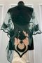 Red Henna Veil, Bridal Veil Set Groom Shoulder Cover Shawl Hand Rose 8 Piece Set - 3
