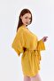 Women's Cotton Flam Yellow Kimono - 4