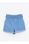 High Waist Paperbag Flat Pocket Detailed Paperbag Women's Jean Shorts - 7