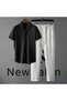New Season Wrinkled Fabric Summer Stretch Fabric Unisex Short Sleeve Summer T-Shirt Tracksuit Set 2-Piece